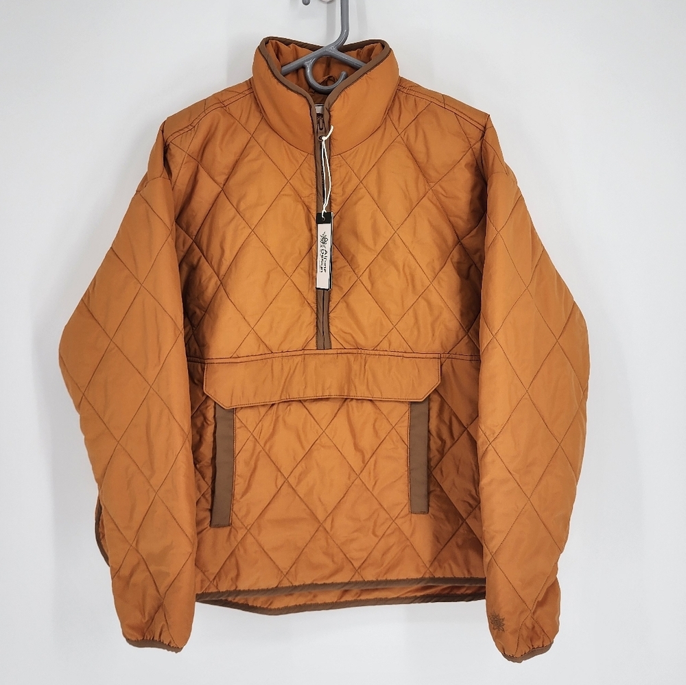 Alpine Design Quilted Pullover Jacket in Camel Brown